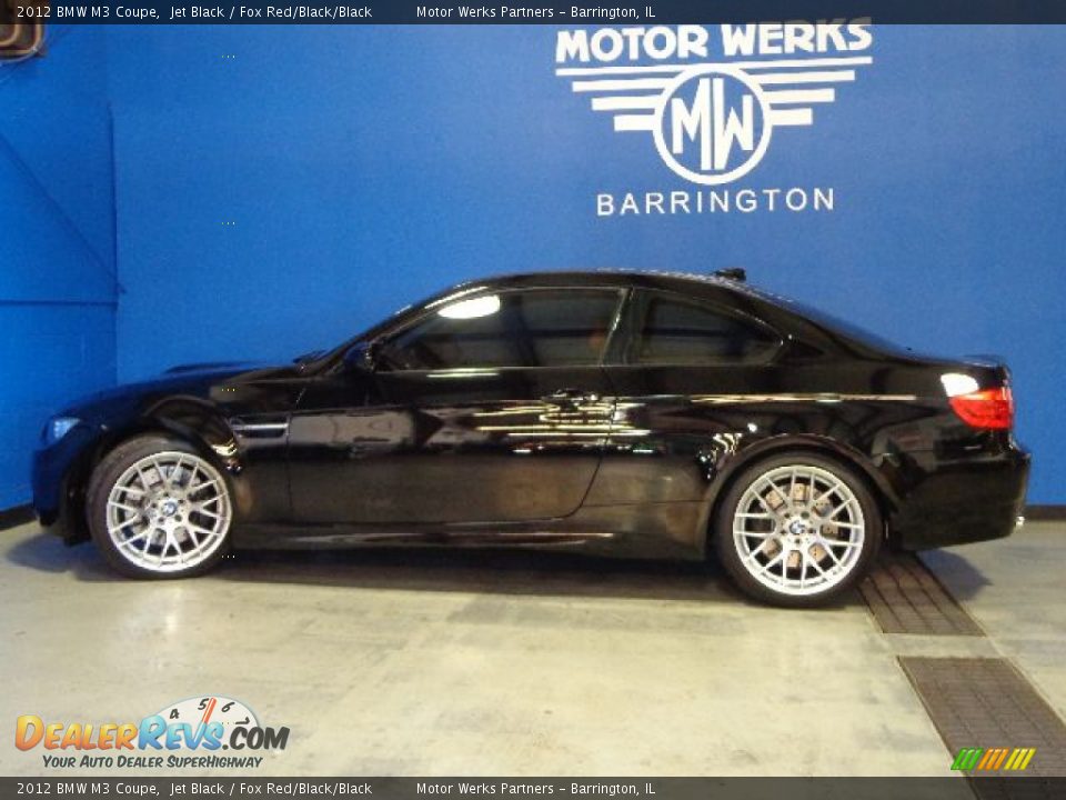 2012 BMW M3 Coupe Jet Black / Fox Red/Black/Black Photo #4