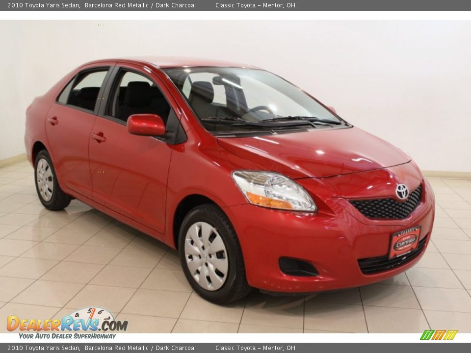 2010 Toyota Yaris Sedan Barcelona Red Metallic / Dark Charcoal Photo #1