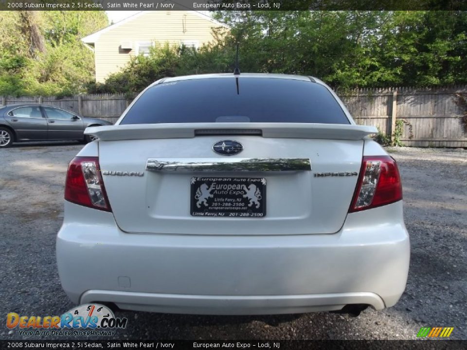 2008 Subaru Impreza 2.5i Sedan Satin White Pearl / Ivory Photo #5
