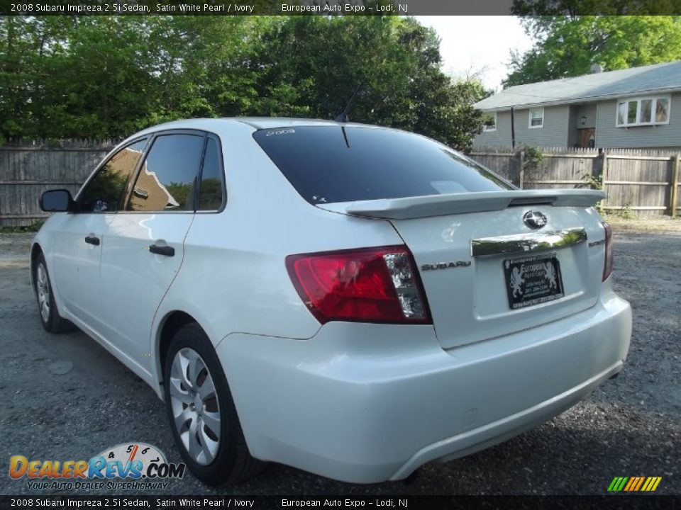 2008 Subaru Impreza 2.5i Sedan Satin White Pearl / Ivory Photo #6