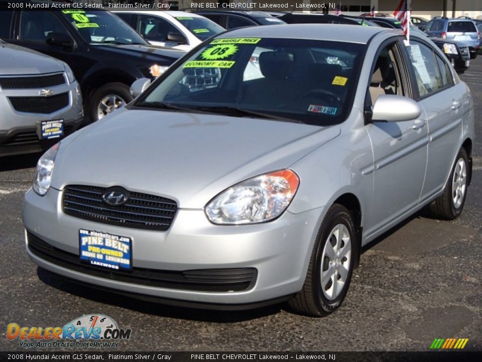 2008 Hyundai Accent GLS Sedan Platinum Silver / Gray Photo #1