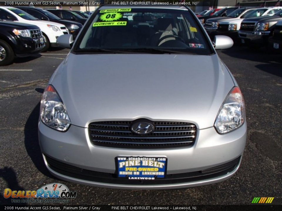 2008 Hyundai Accent GLS Sedan Platinum Silver / Gray Photo #2