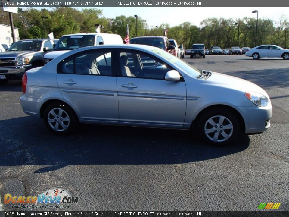 2008 Hyundai Accent GLS Sedan Platinum Silver / Gray Photo #4