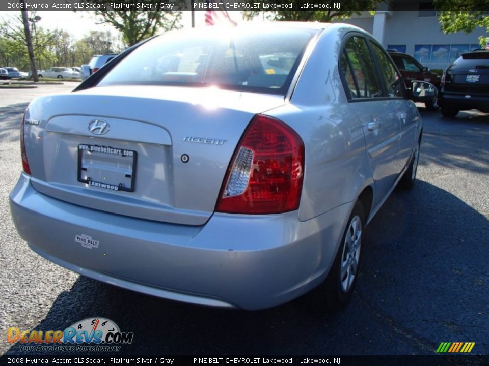 2008 Hyundai Accent GLS Sedan Platinum Silver / Gray Photo #5