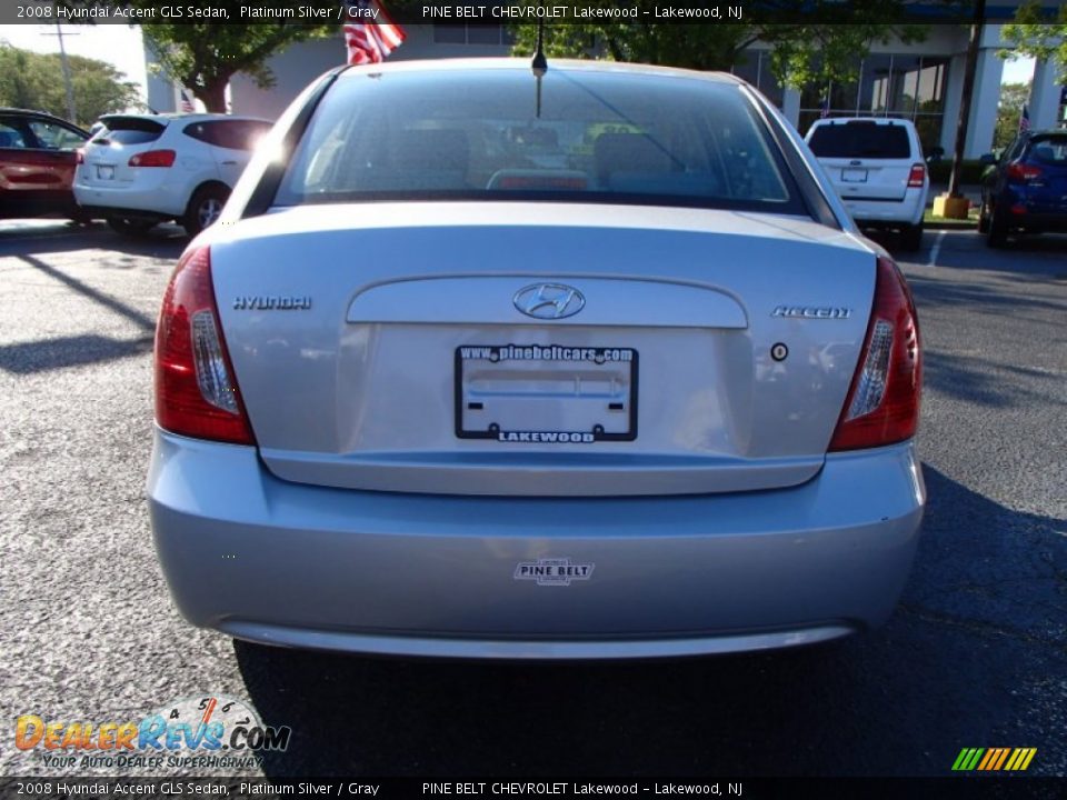 2008 Hyundai Accent GLS Sedan Platinum Silver / Gray Photo #6
