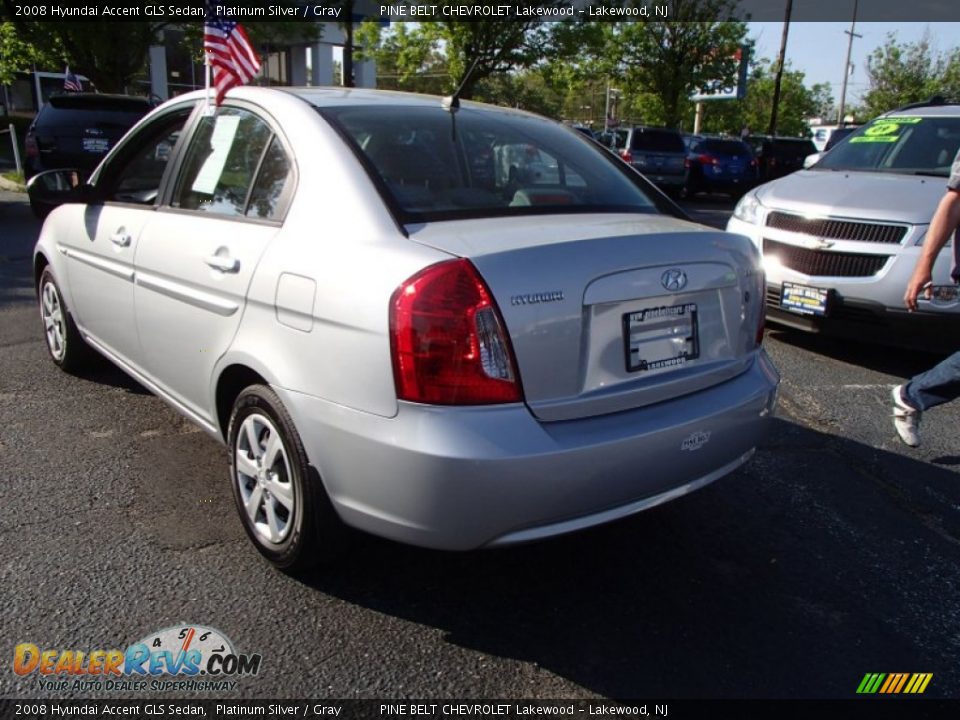 2008 Hyundai Accent GLS Sedan Platinum Silver / Gray Photo #7