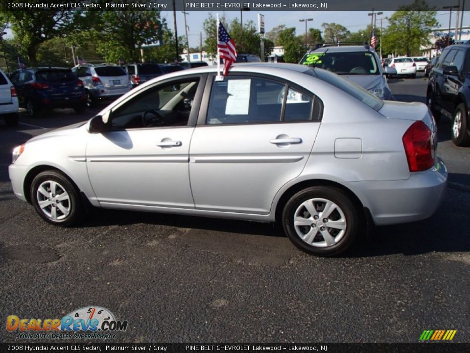 2008 Hyundai Accent GLS Sedan Platinum Silver / Gray Photo #9
