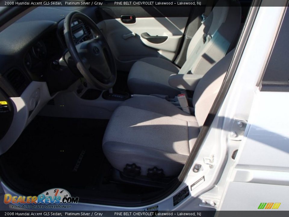 2008 Hyundai Accent GLS Sedan Platinum Silver / Gray Photo #11