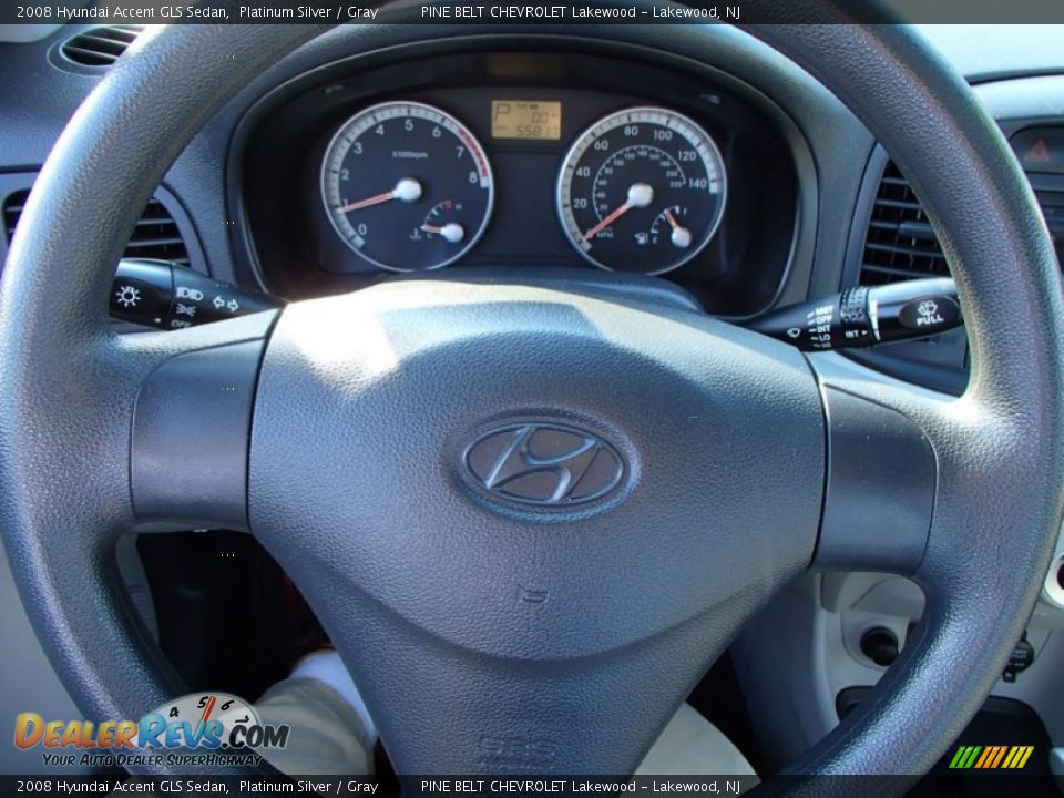 2008 Hyundai Accent GLS Sedan Platinum Silver / Gray Photo #14
