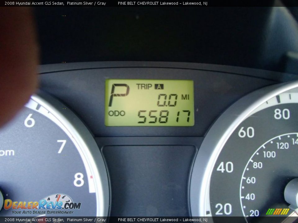 2008 Hyundai Accent GLS Sedan Platinum Silver / Gray Photo #15
