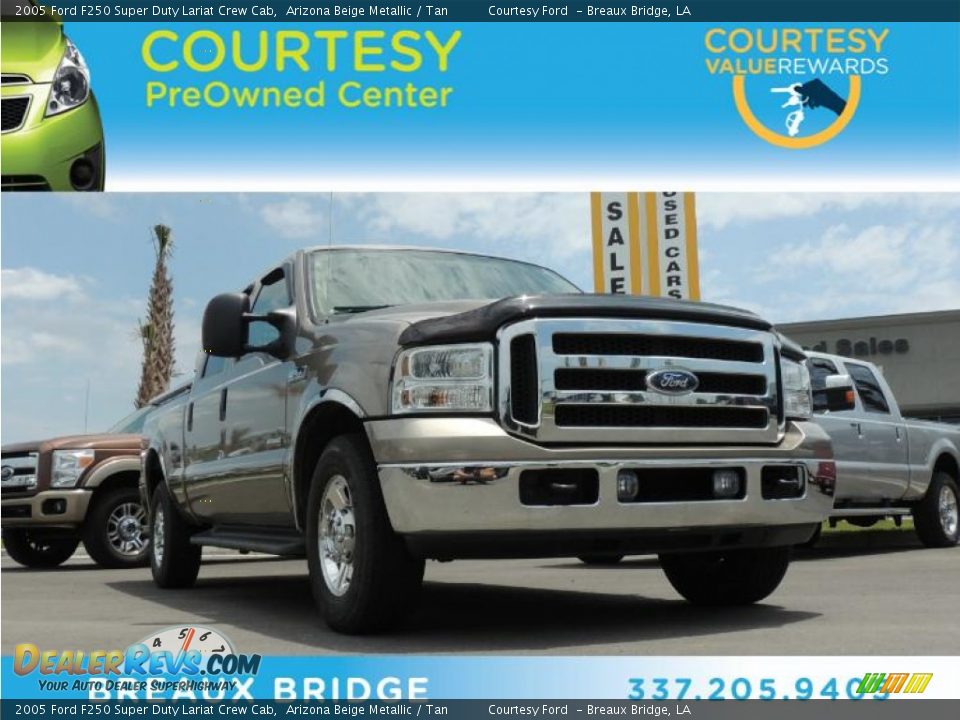 2005 Ford F250 Super Duty Lariat Crew Cab Arizona Beige Metallic / Tan Photo #1