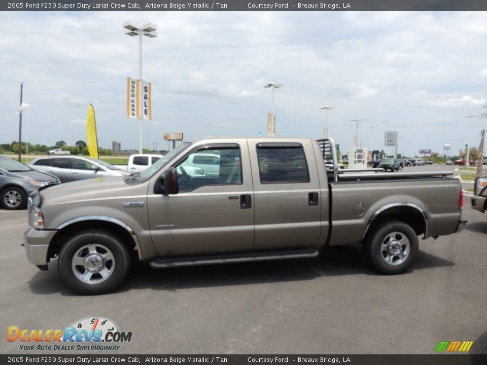 2005 Ford F250 Super Duty Lariat Crew Cab Arizona Beige Metallic / Tan Photo #5