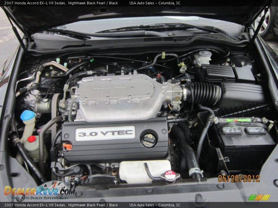 2007 Honda Accord EX-L V6 Sedan Nighthawk Black Pearl / Black Photo #32