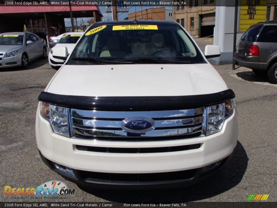 2008 Ford Edge SEL AWD White Sand Tri-Coat Metallic / Camel Photo #3