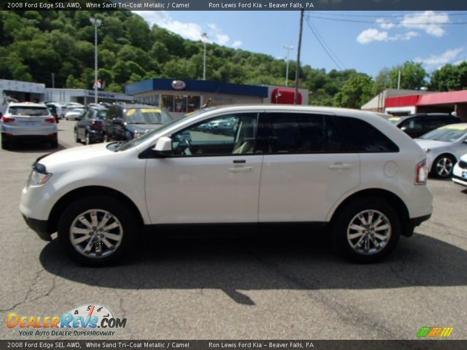 2008 Ford Edge SEL AWD White Sand Tri-Coat Metallic / Camel Photo #5
