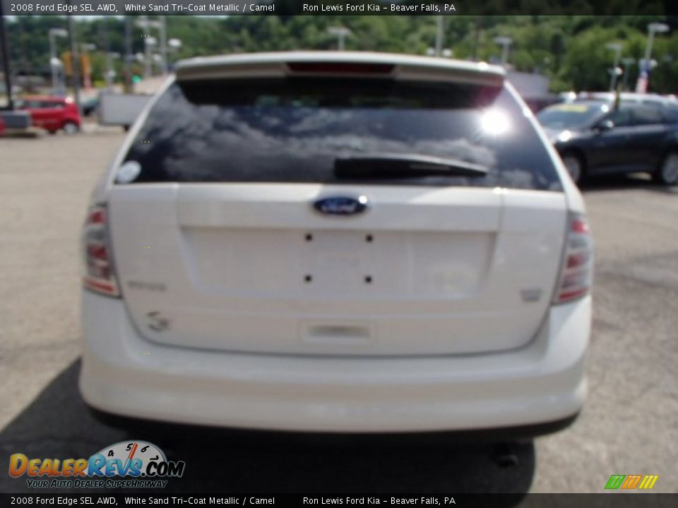 2008 Ford Edge SEL AWD White Sand Tri-Coat Metallic / Camel Photo #7
