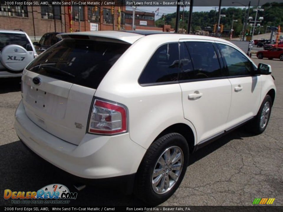 2008 Ford Edge SEL AWD White Sand Tri-Coat Metallic / Camel Photo #8