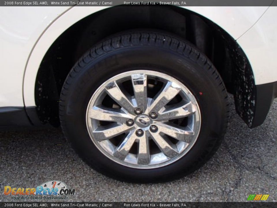2008 Ford Edge SEL AWD White Sand Tri-Coat Metallic / Camel Photo #9