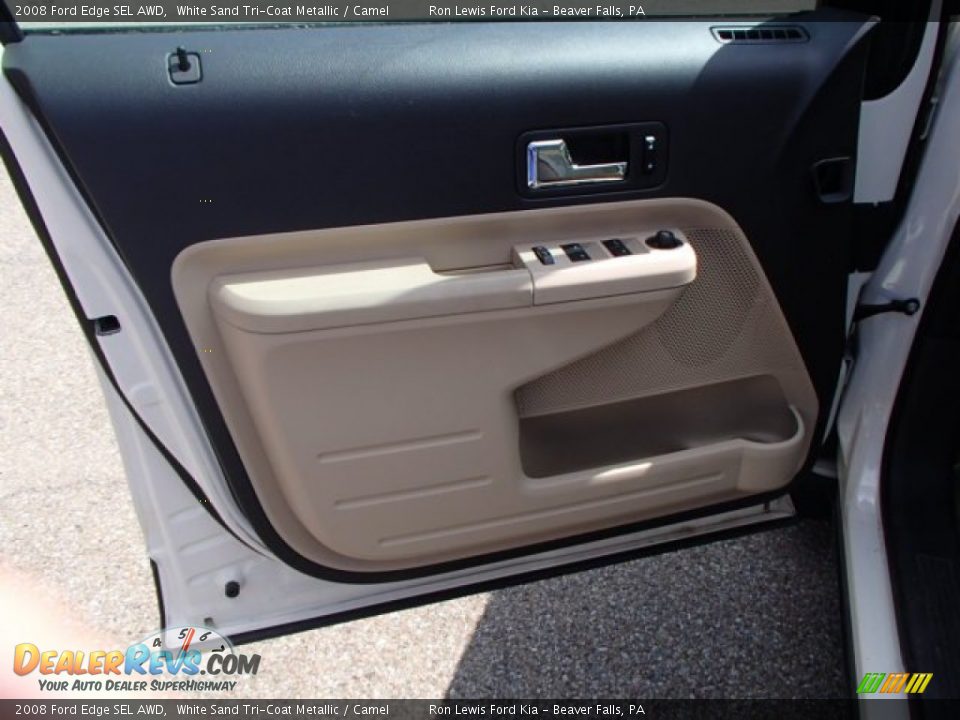2008 Ford Edge SEL AWD White Sand Tri-Coat Metallic / Camel Photo #12