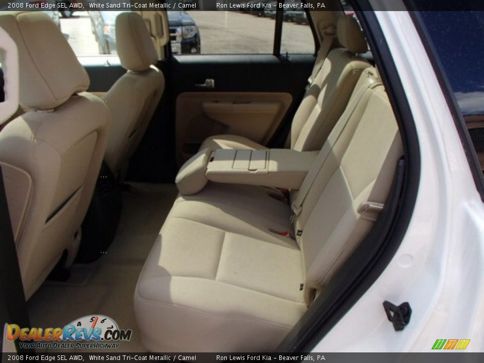 2008 Ford Edge SEL AWD White Sand Tri-Coat Metallic / Camel Photo #13