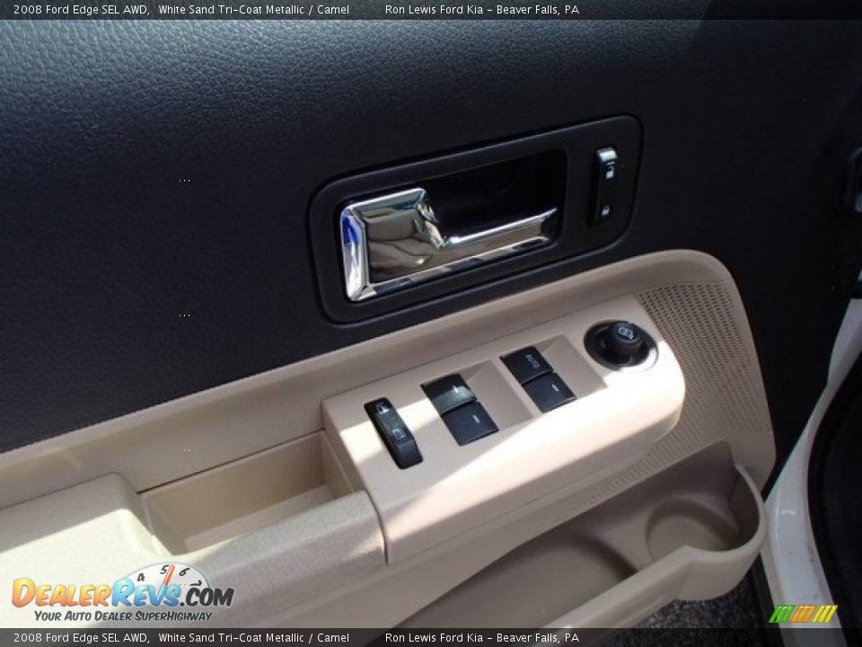 2008 Ford Edge SEL AWD White Sand Tri-Coat Metallic / Camel Photo #14