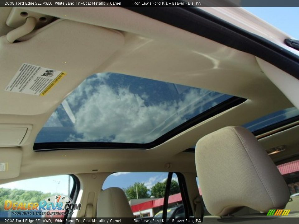 2008 Ford Edge SEL AWD White Sand Tri-Coat Metallic / Camel Photo #15
