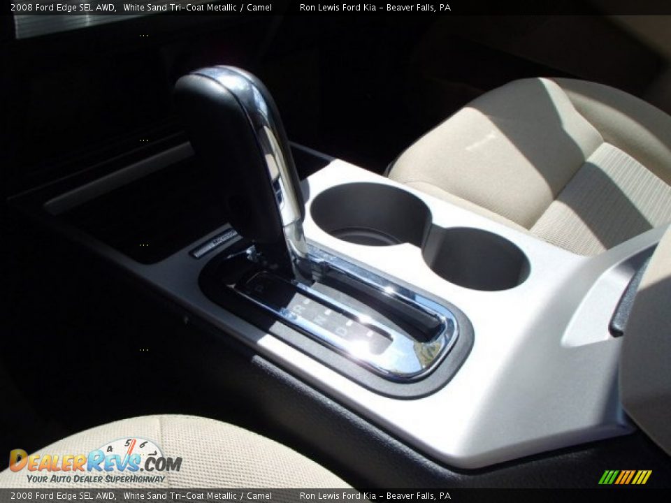 2008 Ford Edge SEL AWD White Sand Tri-Coat Metallic / Camel Photo #17