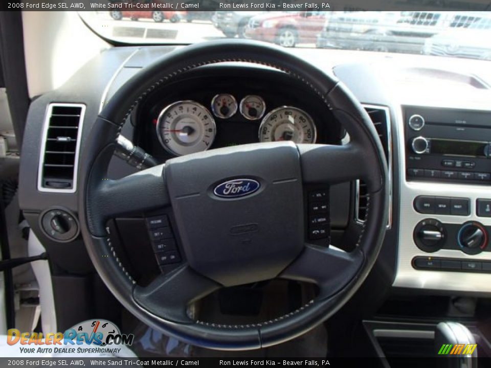 2008 Ford Edge SEL AWD White Sand Tri-Coat Metallic / Camel Photo #18