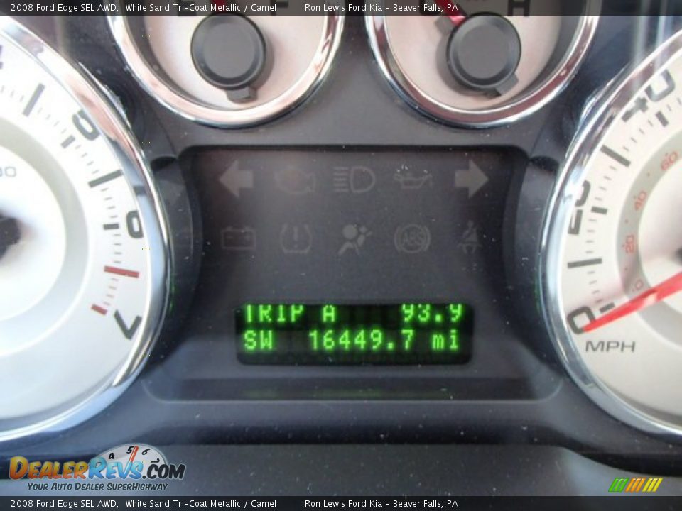 2008 Ford Edge SEL AWD White Sand Tri-Coat Metallic / Camel Photo #19