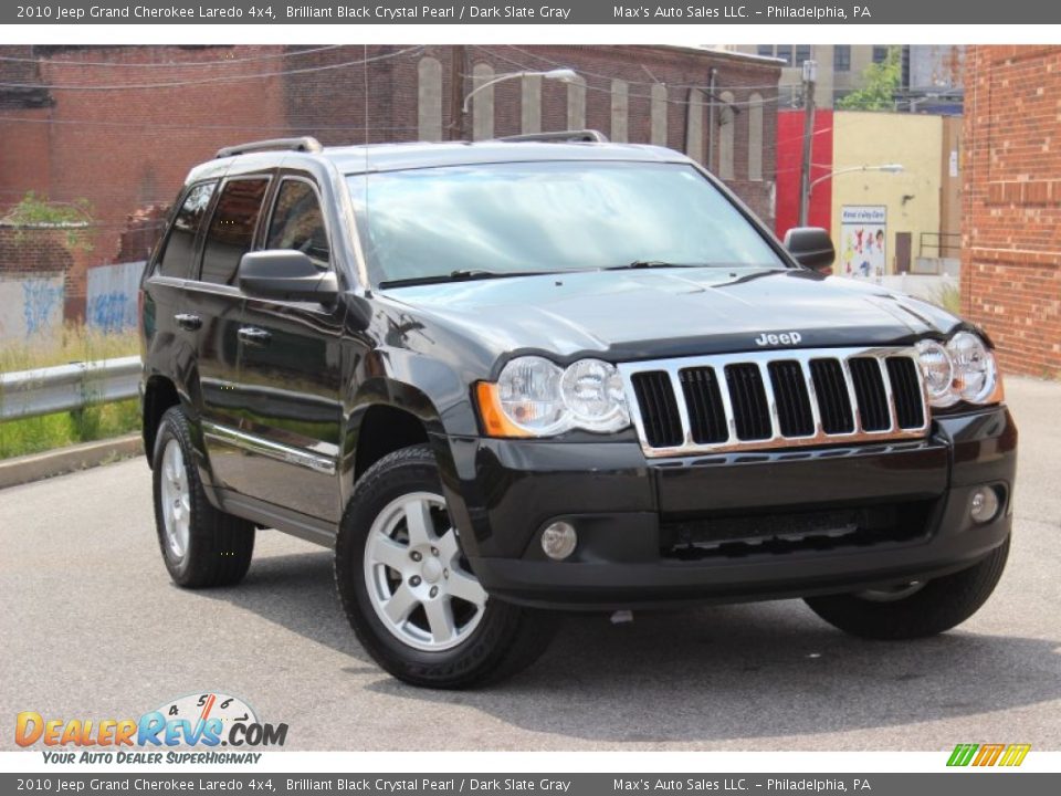 2010 Jeep Grand Cherokee Laredo 4x4 Brilliant Black Crystal Pearl / Dark Slate Gray Photo #1