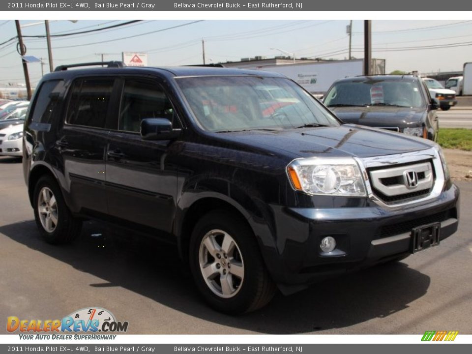 2011 Honda Pilot EX-L 4WD Bali Blue Pearl / Gray Photo #3