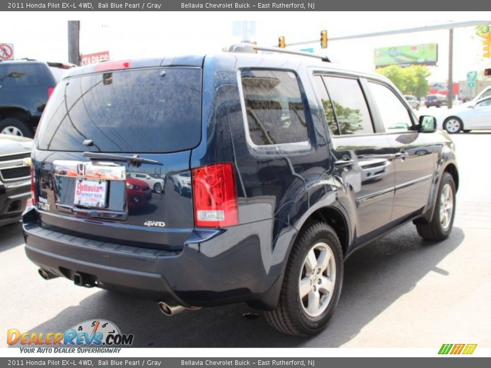 2011 Honda Pilot EX-L 4WD Bali Blue Pearl / Gray Photo #4