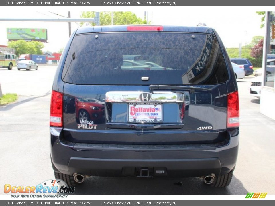 2011 Honda Pilot EX-L 4WD Bali Blue Pearl / Gray Photo #5