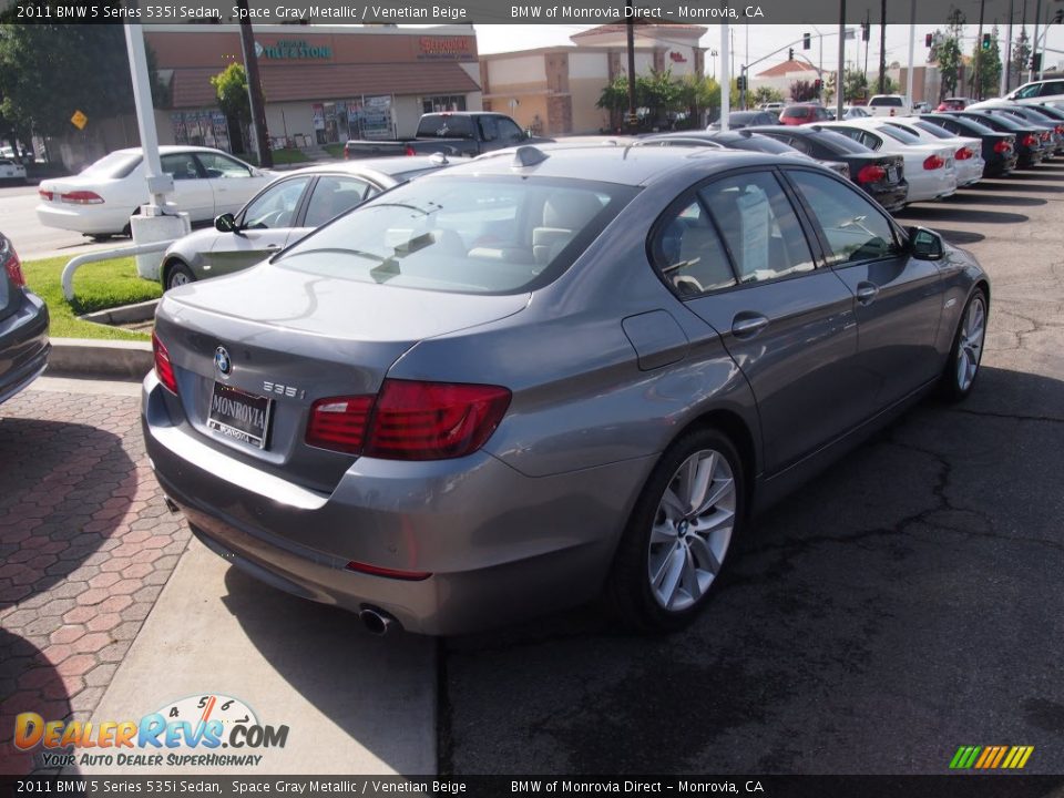 2011 BMW 5 Series 535i Sedan Space Gray Metallic / Venetian Beige Photo #9