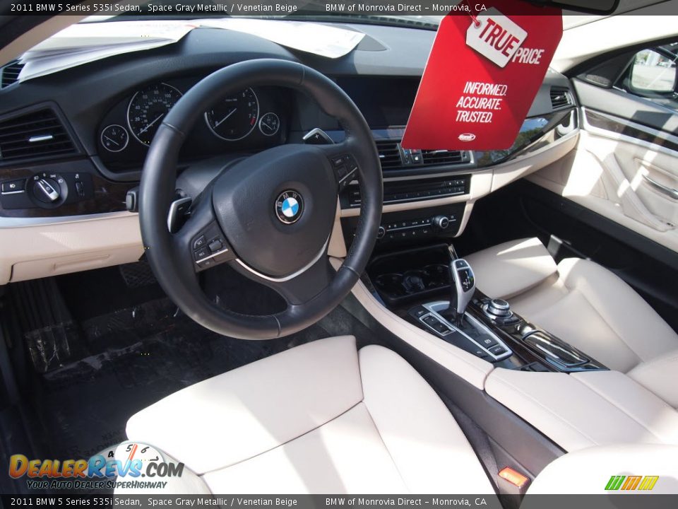 2011 BMW 5 Series 535i Sedan Space Gray Metallic / Venetian Beige Photo #15