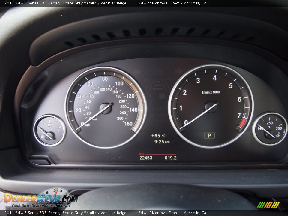 2011 BMW 5 Series 535i Sedan Space Gray Metallic / Venetian Beige Photo #17