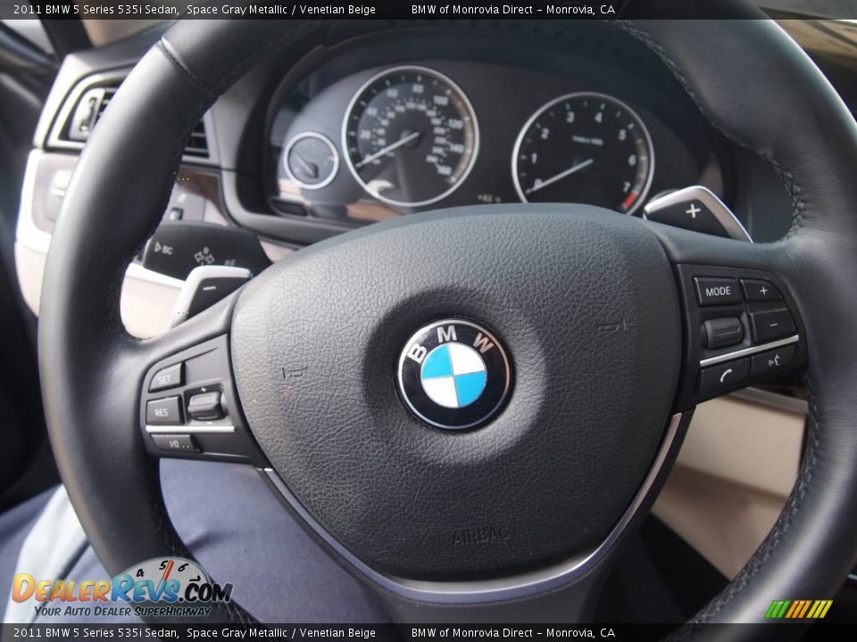 2011 BMW 5 Series 535i Sedan Space Gray Metallic / Venetian Beige Photo #19