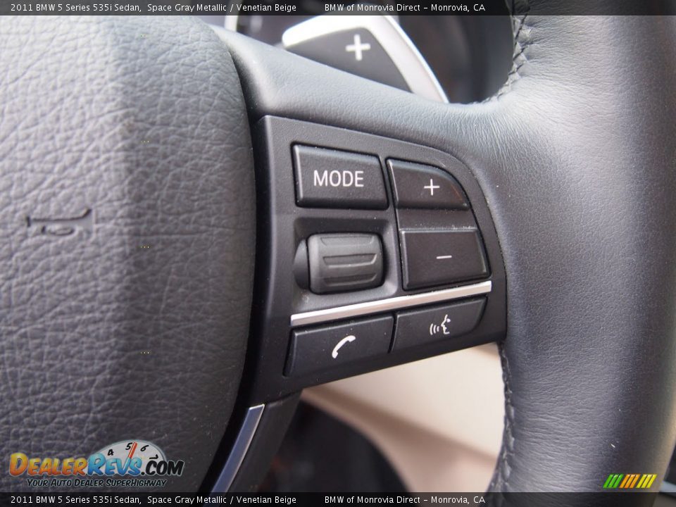 2011 BMW 5 Series 535i Sedan Space Gray Metallic / Venetian Beige Photo #21