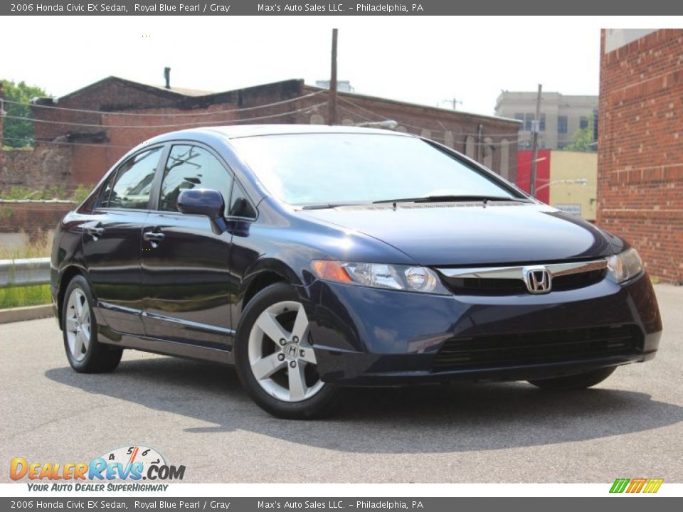 2006 Honda Civic EX Sedan Royal Blue Pearl / Gray Photo #1