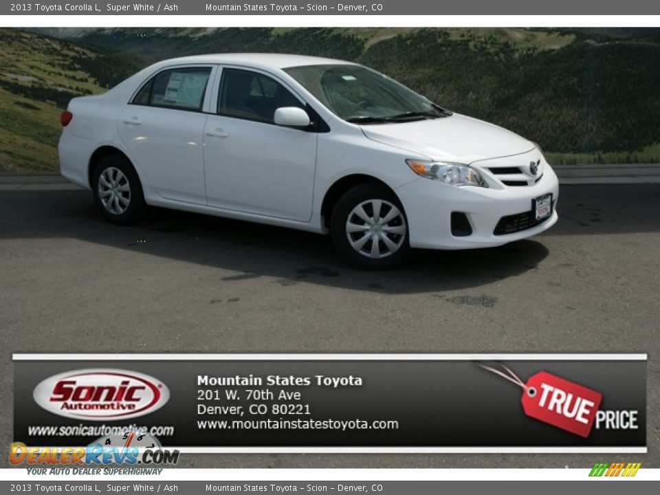 2013 Toyota Corolla L Super White / Ash Photo #1