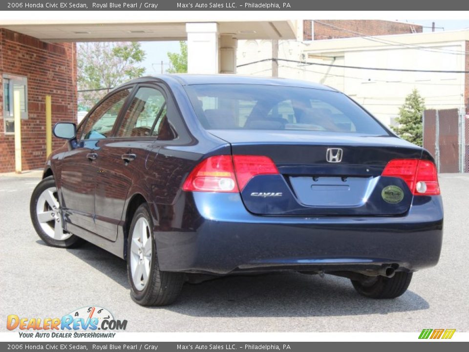 2006 Honda Civic EX Sedan Royal Blue Pearl / Gray Photo #2