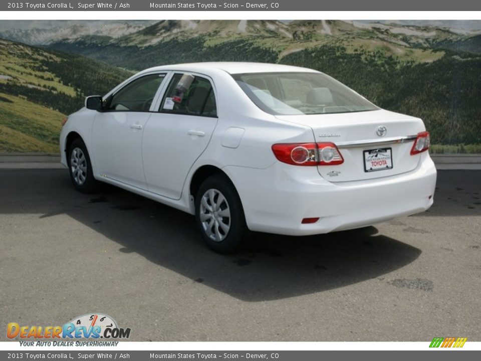 2013 Toyota Corolla L Super White / Ash Photo #2