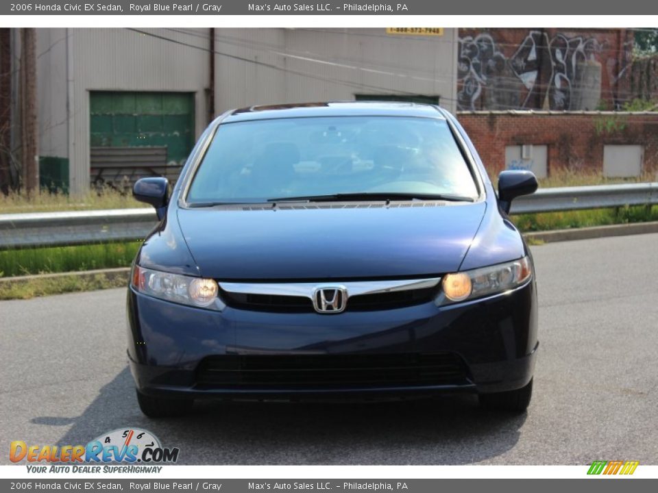 2006 Honda Civic EX Sedan Royal Blue Pearl / Gray Photo #3