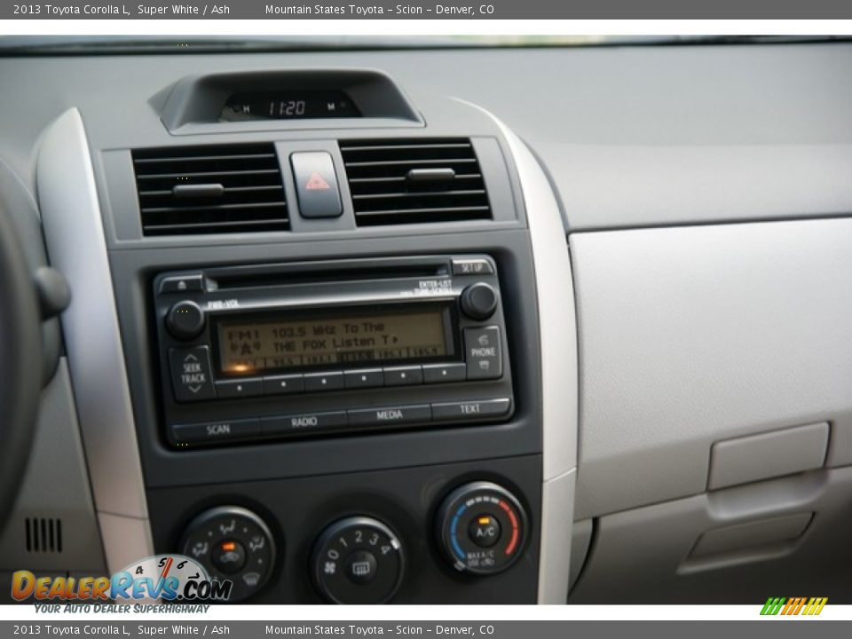 2013 Toyota Corolla L Super White / Ash Photo #6