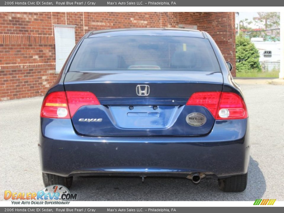 2006 Honda Civic EX Sedan Royal Blue Pearl / Gray Photo #7