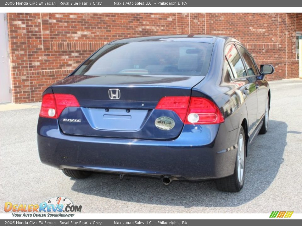 2006 Honda Civic EX Sedan Royal Blue Pearl / Gray Photo #8