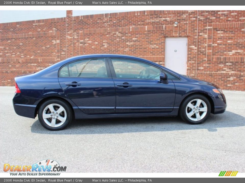 2006 Honda Civic EX Sedan Royal Blue Pearl / Gray Photo #9