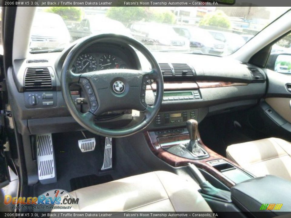 2006 BMW X5 3.0i Jet Black / Truffle Brown Dakota Leather Photo #17