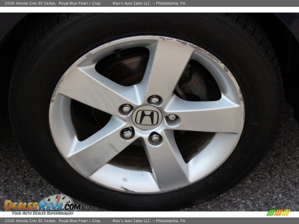 2006 Honda Civic EX Sedan Royal Blue Pearl / Gray Photo #11