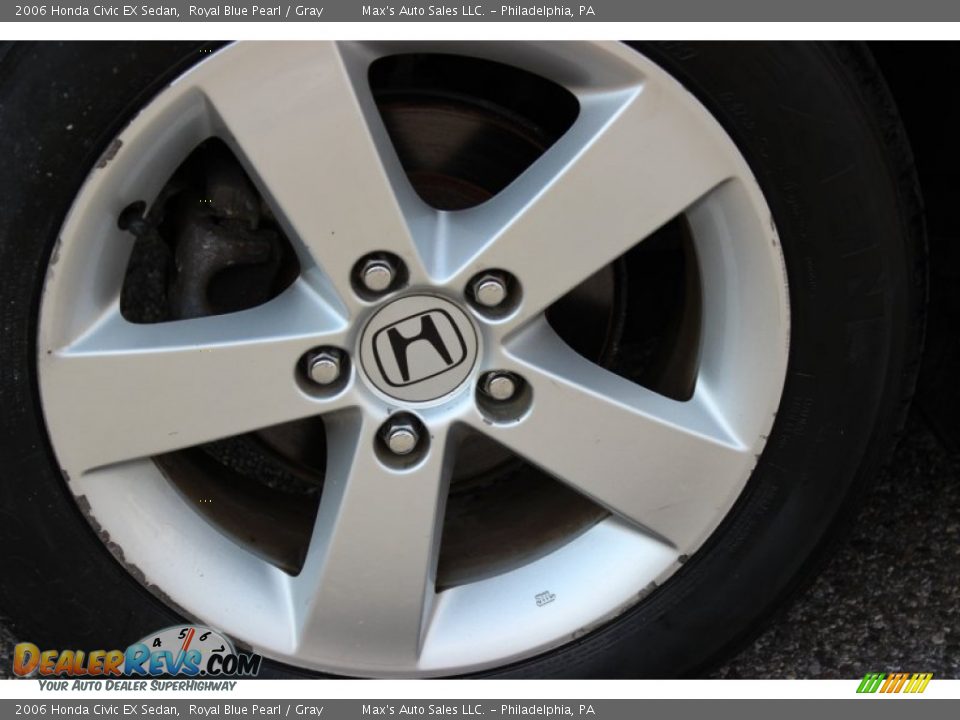 2006 Honda Civic EX Sedan Royal Blue Pearl / Gray Photo #12